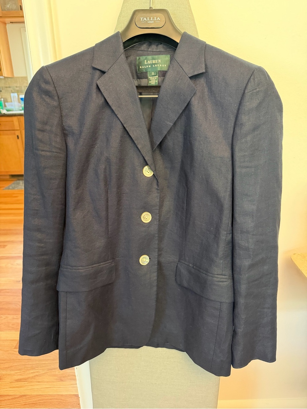 Ralph Lauren Navy Linen Blazer - Picture 3 of 5